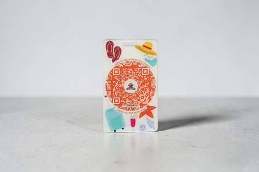 Smart Luggage Tag with QR Owner ID | Supports Global Lost & Found Recovery – Holiday Themed Orange (Pack of 1)