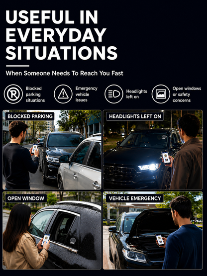 Smart Owners ID QR Car Sticker - Stealth Design (Inside Windshield) | Double-Sided QR Code | Scan to Contact Owner Without Phone Number | Emergency Contact number Sticker & Vehicle Info Tag