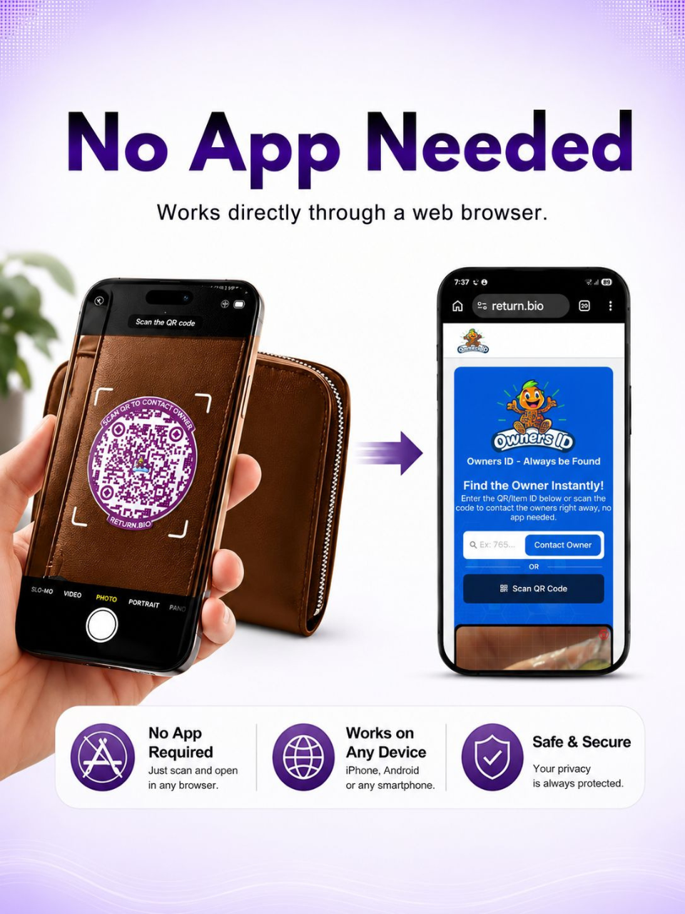 Smart QR Contact Permanent stickers to protect all your valuables like Passport, Electronics, Phones, Wallets (Pack of 8) | Supports Global Lost & Found Recovery