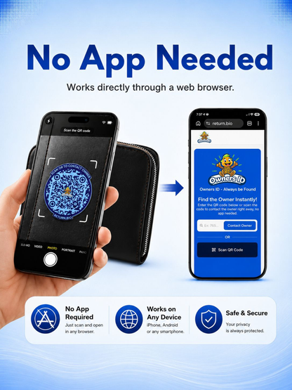 Blue Berry | Global Lost & Found recovery Smart QR stickers for every day essentials like Laptops, Phones, Wallets, Passport (Pack Of 8)