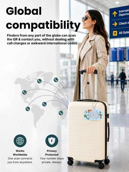 Smart Luggage Tag with QR Owner ID | Supports Global Lost & Found Recovery – Forest Nature (Pack of 2)