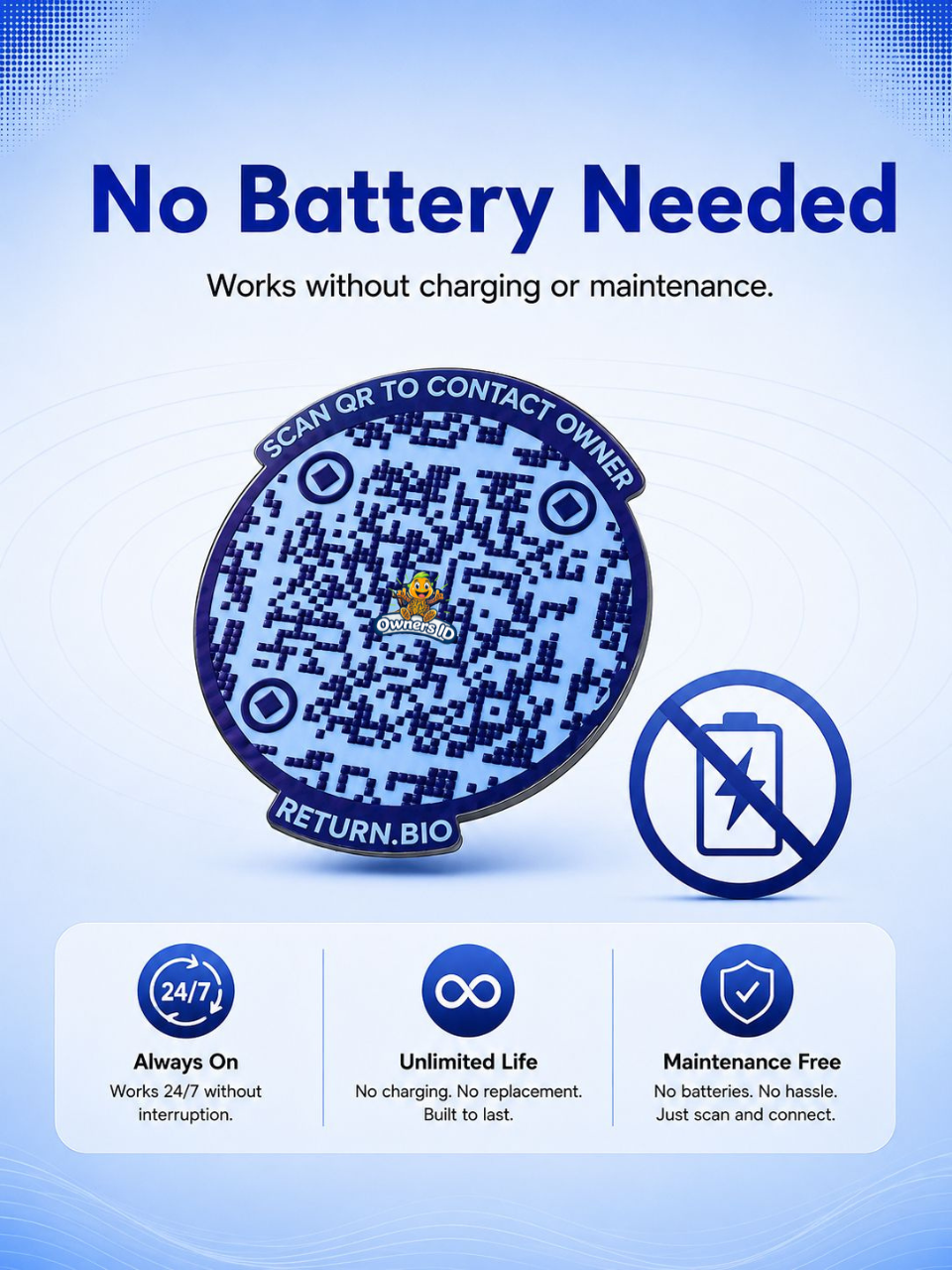 Blue Berry | Global Lost & Found recovery Smart QR stickers for every day essentials like Laptops, Phones, Wallets, Passport (Pack Of 8)