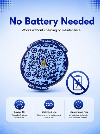 Blue Berry | Global Lost & Found recovery Smart QR stickers for every day essentials like Laptops, Phones, Wallets, Passport (Pack Of 8)
