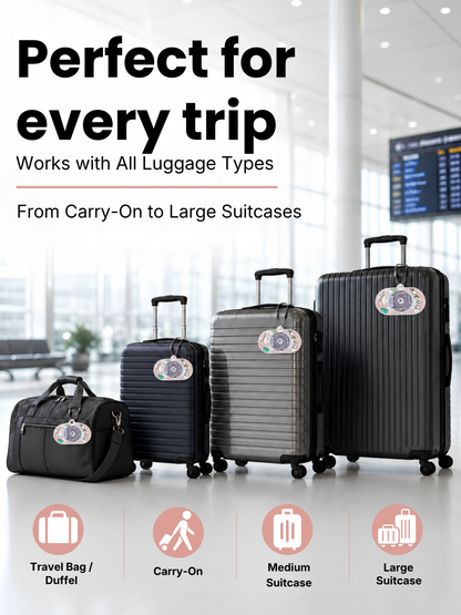 Smart Luggage Tag with QR Owners ID | Supports Global Lost & Found Recovery – Holiday Themed Peach (Pack of 2)