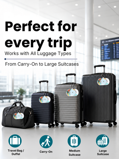 Smart Luggage Tag with QR Owners ID | Supports Global Lost & Found Recovery – Holiday Themed Teal (Pack of 2)