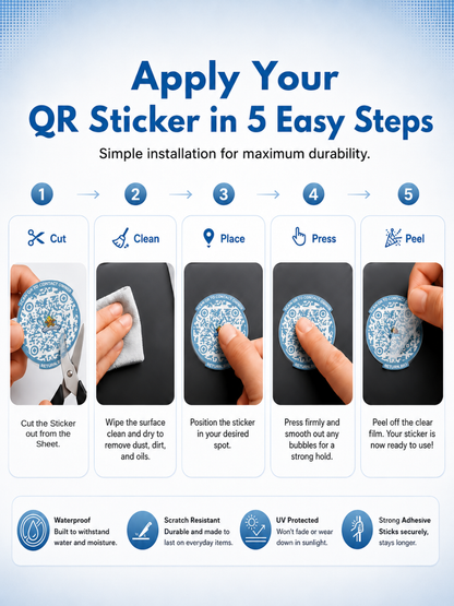 Green | Global Lost & Found recovery Smart QR stickers for every day essentials like Laptops, Phones, Wallets, Passport (Pack Of 8)