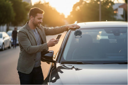 Smart Owners ID QR Car Sticker - Stealth Design (Inside Windshield) | Double-Sided QR Code | Scan to Contact Owner Without Phone Number | Emergency Contact & Vehicle Info Tag