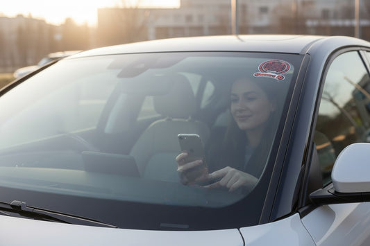 Smart Owners ID QR Car Sticker - Black Mamba Design - Red & Black(Inside Windshield) | Double-Sided QR Code | Scan to Contact Owner Without Phone Number | Emergency Contact & Vehicle Info Tag