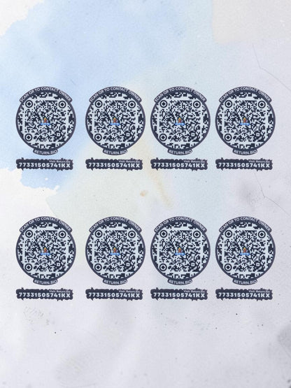 Green | Global Lost & Found recovery Smart QR stickers for every day essentials like Laptops, Phones, Wallets, Passport (Pack Of 8)