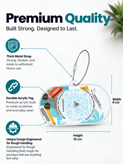 Travel Protection Combo (Solo) - Teal Luggage Tag + 8 Identical Multipurpose Sticker