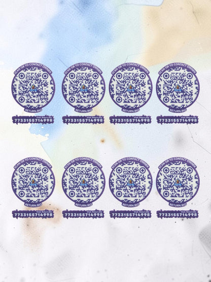 Green | Global Lost & Found recovery Smart QR stickers for every day essentials like Laptops, Phones, Wallets, Passport (Pack Of 8)