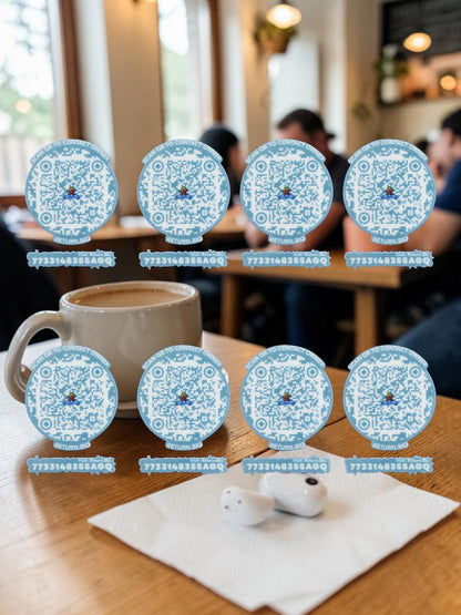 Green | Global Lost & Found recovery Smart QR stickers for every day essentials like Laptops, Phones, Wallets, Passport (Pack Of 8)