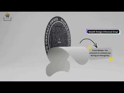 Smart Owners ID QR Car Sticker - Stealth Design (Inside Windshield) | Double-Sided QR Code | Scan to Contact Owner Without Phone Number | Emergency Contact number Sticker & Vehicle Info Tag