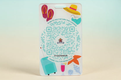 smart qr code luggage tag teal owners id contact owner instantly lost luggage recovery travel tag
