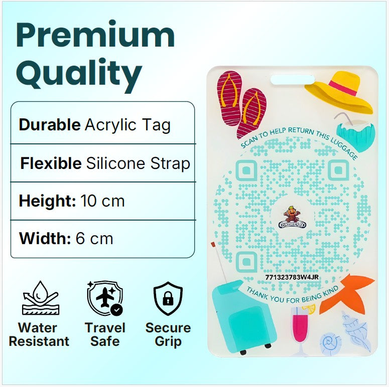 teal luggage tag with silicone strap flexible strong attachment suitcase travel tag secure fit